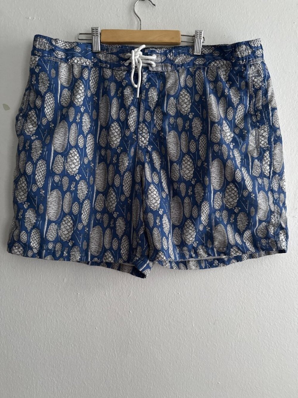 Ocean Pacific Swimming Trunks Blue and White Pine Cone Size 2XL